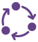 Circles with arrows with solid fill